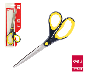 Nůžky 210mm DUAL DELI E0604 žluté