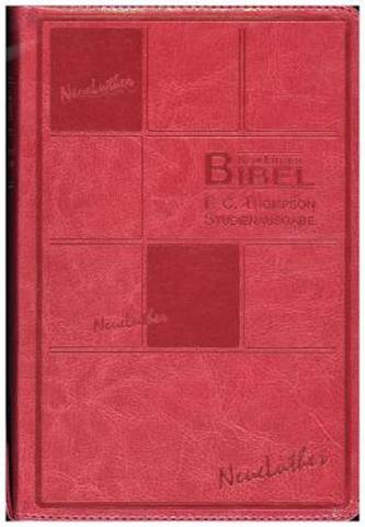 Neue Lutherbibel, F. C. Thompson Studienausgabe, Reißverschluss - Kunstleder PU Pink