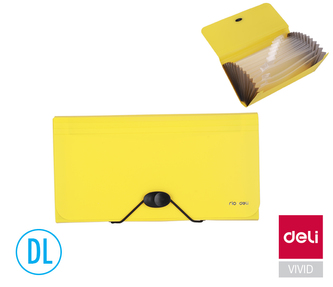 Desky na spisy DL 13 přihrádek RIO DELI EB41062 žlutá