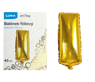 Balónek foliový  \"I\" ZLATÝ LUMA