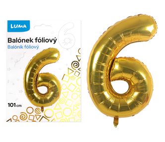 Foliová číslice - zlatá 6