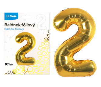 Foliová číslice - zlatá 2