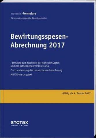 Bewirtungsspesen - Abrechnungen 2017, Formularblock