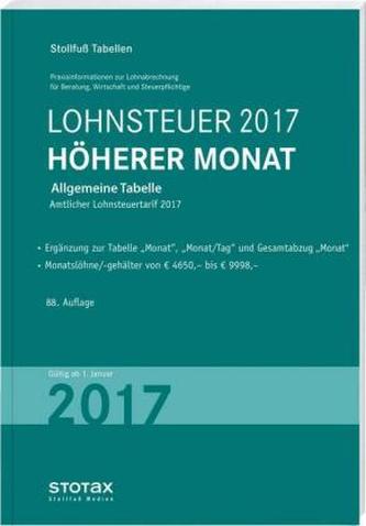 Tabelle, Lohnsteuer 2017 Höherer Monat