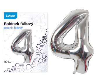 Foliová číslice - stříbrná 4