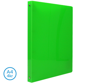Pořadač LUMA A4 neon 4 kroužkový zelený