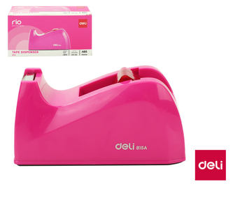 Odvíječ lepící pásky stolní DELI do 24mm E815A růžový Odvíječ lepící pásky stolní DELI do 24mm E815A růžový