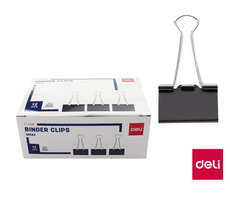 Binder clip 41mm, 12ks DELI E38562