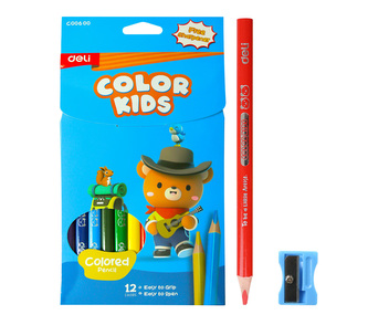 Pastelky DELI trojhranné JUMBO 12 barev Color Kids EC00600