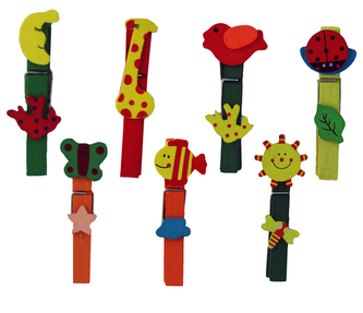 Dekorace - Kolíček zvířátka, 6ks mix