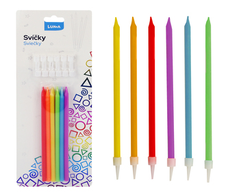 Svíčka 12ks, PARTY neon LUMA