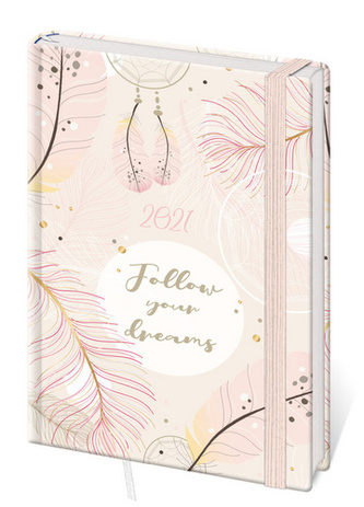 Diář 2021 B6 LYRA týdenní s gumičkou L401 Dream