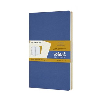 Moleskine Volant zápisníky linkované modrý žlutý L