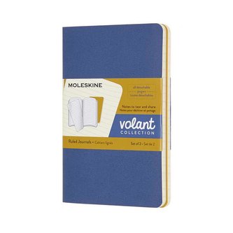 Moleskine Volant zápisníky linkované modrý žlutý S