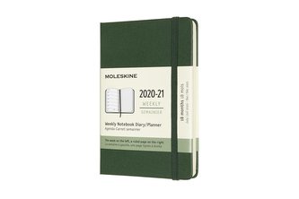 Moleskine Plánovací zápisník 2020-2021 tvrdý zelený S