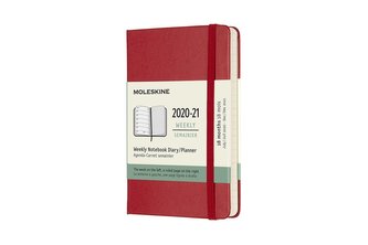 Moleskine Plánovací zápisník 2020-2021 tvrdý červený S