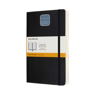 Moleskine Zápisník Expanded měkký linkovaný černý L