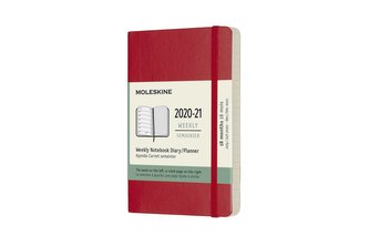 Moleskine Plánovací zápisník 2020-2021 měkký červený S