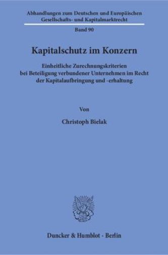 Kapitalschutz im Konzern