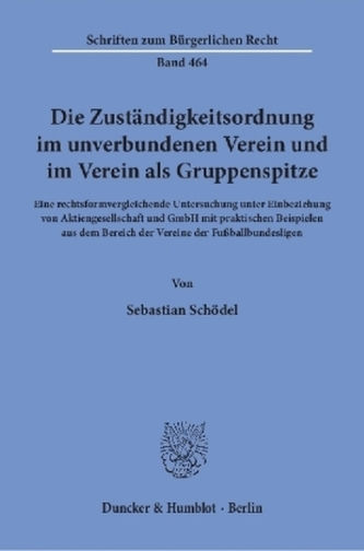 Die Zuständigkeitsordnung im unverbundenen Verein und im Verein als Gruppenspitze.