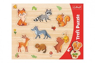 Vkládačka/Puzzle obrysové lesní zvířátka 37x29 ve fólii