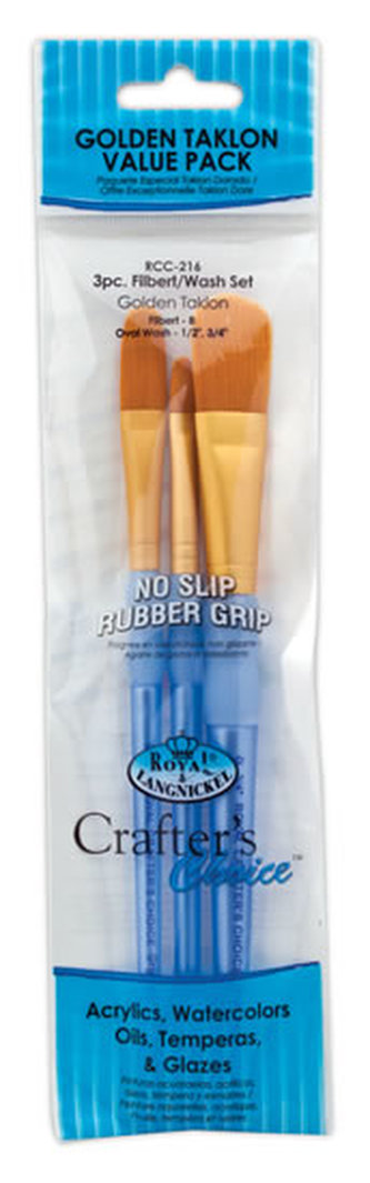 Royal & Langnickel Sada štětců GOLD TAKLON, 3ks (ovál č.8, 1/2,3/4)