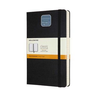 Moleskine Zápisník Expanded tvrdý linkovaný černý L