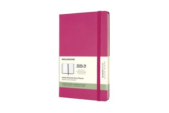 Moleskine Plánovací zápisník 2020-2021 tvrdý růžový L