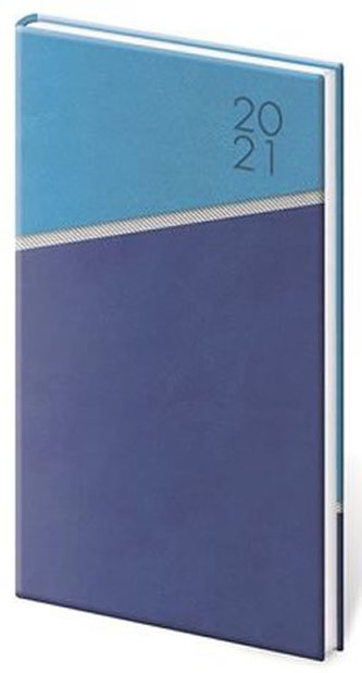 Diář 2021: Line modrý, kapesní týdenní, 80x150