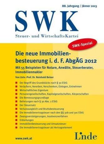 Die neue Immobilienbesteuerung idF AbgÄG 2012 (f. Österreich)