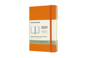 Moleskine Plánovací zápisník 2021 tvrdý oranžový S