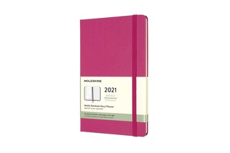 Moleskine Plánovací zápisník 2021 tvrdý růžový L