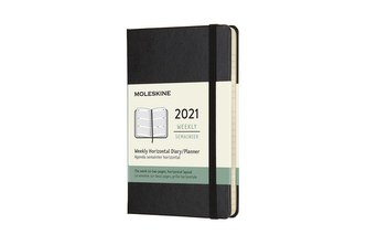 Moleskine Horizontální týdenní diář 2021 tvrdý černý S Moleskine Horizontální týdenní diář 2021 tvrdý černý S