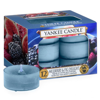Yankee Candle čajové svíčky 12 x 9,8g Mulberry and fig delight