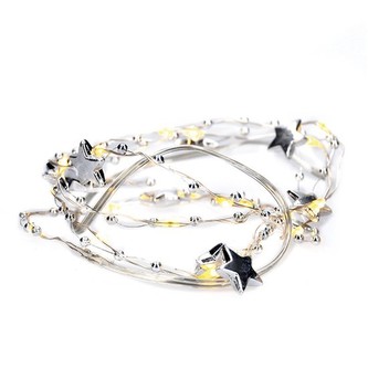 LED řetěz řetízek s dekoracemi, 20LED řetěz, 1m, 2x AA, IP20