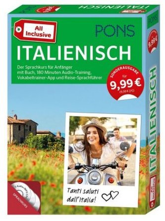 PONS All inclusive Italienisch, Kursbuch, 3 Audio+MP3-CDs, Vokabeltrainer-App und Reise-Sprachführer