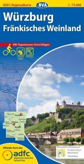 ADFC-Regionalkarte Würzburg Fränkisches Weinland mit Tagestouren-Vorschlägen, 1:75.000, reiß- und wetterfest, GPS-Tracks Downloa