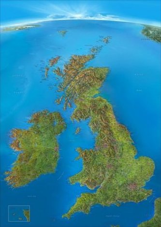 Panoramakarte Britische Inseln, Planokarte
