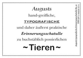 Augusts Erinnerungsschatulle Tiere, m. 40 Minipostkarten