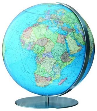 Columbus DUO Leuchtglobus, Meridian und Fuß aus Edelstahl