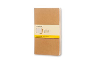 Moleskine Cahier A5, kariert, Kraft/Natur, 3er-Set