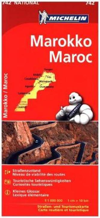 Michelin Karte Marokko. Maroc