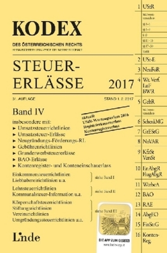 KODEX Steuer-Erlässe 2017 (f. Österreich). Bd.4