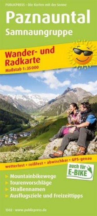 PublicPress Wander- und Radkarte Paznauntal, Samnaungruppe