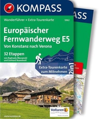 Kompass Wanderführer Europäischer Fernwanderweg E5, Von Konstanz nach Verona, m. 1 Karte Kompass Wanderführer Europäischer Fernwanderweg E5, Von Konstanz nach Verona, m. 1 Karte