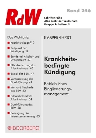 Krankheitsbedingte Kündigung Krankheitsbedingte Kündigung