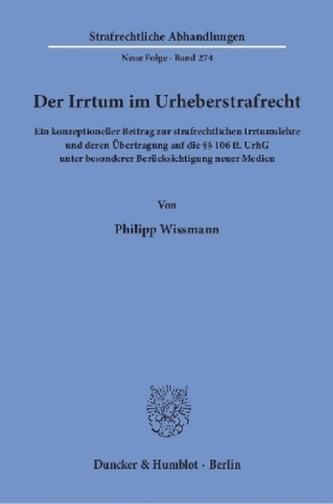 Der Irrtum im Urheberstrafrecht