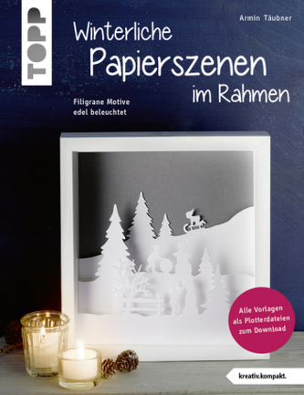 Winterliche Papierszenen im Rahmen