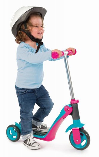 Koloběžka 2v1 růžová, 3 kolečka