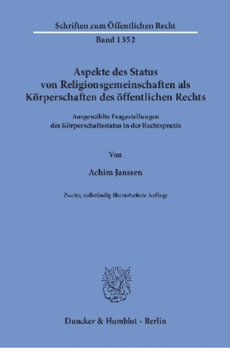Aspekte des Status von Religionsgemeinschaften als Körperschaften des öffentlichen Rechts
